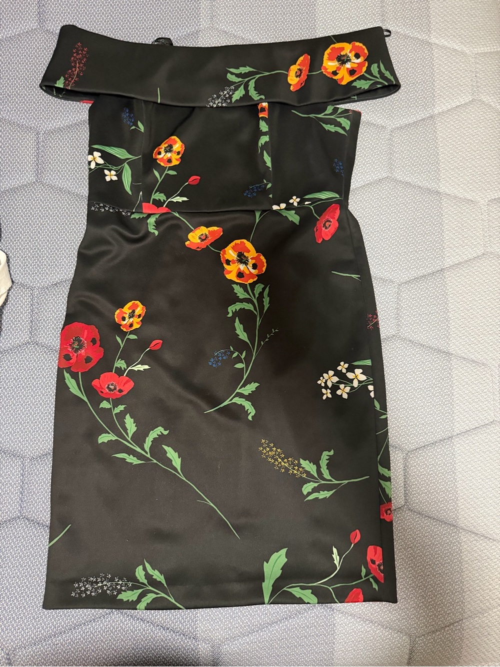 Calvin Klein Black One-Shoulder Floral Sheath Dress